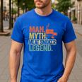 Man Myth Meat Smoker Legend Dad Grillfather BBQ Meat Smoking Men's Casual T-Shirt Royal Blue
