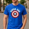 Marvel Father's Day Super Dad Captain America Shield Men's Casual T-Shirt Royal Blue Marvel Father's Day Super Dad Captain America Shield Men's Casual T-Shirt Royal Blue