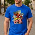 Marvel Iron Man Invincible Dad Father's Day Comic Retro Men's Casual T-Shirt Royal Blue