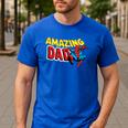 Marvel Spider-Man Amazing Dad Comic Book Father's Day Men's Casual T-Shirt Royal Blue
