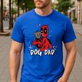 Marvel Super Heroes Pets Deadpool Loves Dogpool Dog Dad Men's Casual T-Shirt Royal Blue