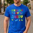Master Builder Birthday Boy's Daddy Building Bricks Blocks Men's Casual T-Shirt Royal Blue