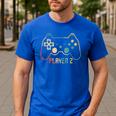 Matching Gamer Tee For Dad Mom & Kids Player 123 Men's Casual T-Shirt Royal Blue