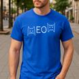 Meow Cat Shirt Meow Kitty Cats Mom And Cat Dad Men's Casual T-Shirt Royal Blue