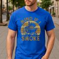 Mind If I Smoke BBQ Barbeque Grilling Chef Dad Men's Casual T-Shirt Royal Blue