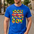 Mom And Dad Birthday Boy Building Bricks Family Party Decor Men's Casual T-Shirt Royal Blue Mom And Dad Birthday Boy Building Bricks Family Party Decor Men's Casual T-Shirt Royal Blue