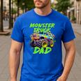 Monster Truck Dad Family Matching Birthday Party Fathers Day Men's Casual T-Shirt Royal Blue