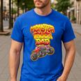Monster Truck Dad Hot Red Graffiti Style Men's Casual T-Shirt Royal Blue Monster Truck Dad Hot Red Graffiti Style Men's Casual T-Shirt Royal Blue