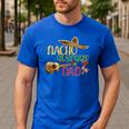 Nacho Average Dad Father's Day Cinco De Mayo Mexican Fiesta Men's Casual T-Shirt Royal Blue