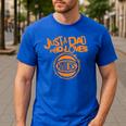 NBA New York Knicks Father's Day Just A Dad Who Loves Men's Casual T-Shirt Royal Blue