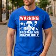 New Dad Prepared For Diaper Duty Daddy Diaper Duty Men's Casual T-Shirt Royal Blue