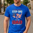 I Am Not The Step Dad I Am The Dad That Stepped Up Fathers Men's Casual T-Shirt Royal Blue