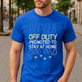 Officer Off Duty Dog Dad Cop Police Retirement Men's Casual T-Shirt Royal Blue