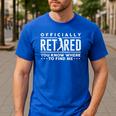 Officially Retired Golf Dad Golfing Retirement Golfer Men's Casual T-Shirt Royal Blue