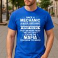 Once a Mechanic Always a Mechanic It's Like Mafia Dad Men's Casual T-Shirt Royal Blue