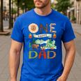 One Happy Dad Camper 1st Birthday Boy Camping Bear Men's Casual T-Shirt Royal Blue