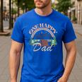 One Happy Dad First Birthday Camping Matching Family Party Men's Casual T-Shirt Royal Blue