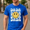 One Happy Family Birthday Matching Apparel Dada One Happy Dude Birthday Theme Family Matching Adult Child Short Sleeve Crew Neck Classic Fit Polyester 50 Cotton 50 Men's Casual T-Shirt Royal Blue