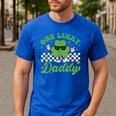 One Lucky Daddy St Patricks Day Dad Father Men's Casual T-Shirt Royal Blue One Lucky Daddy St Patricks Day Dad Father Men's Casual T-Shirt Royal Blue