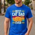 Orange Cat Best Cat Dad Ever Orange Tabby Cat Men's Casual T-Shirt Royal Blue