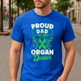 Organ Donation Green Ribbon Proud Dad Of An Organ Donor Men's Casual T-Shirt Royal Blue