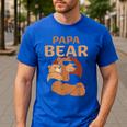 Papa Bear Bears Animal Pun Lover Dad Father Daddy Father's Men's Casual T-Shirt Royal Blue