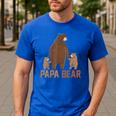 Papa Bear Dad Two Cubs Daddy Bear 2 Kids Father's Day Men's Casual T-Shirt Royal Blue Papa Bear Dad Two Cubs Daddy Bear 2 Kids Father's Day Men's Casual T-Shirt Royal Blue