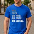 Papa Dad Legend Men Grandpa Christmas Father's Day Birthday Men's Casual T-Shirt Royal Blue