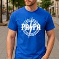 Papa Like A Grandpa Fathers Day Rocker Dad Rock Music Men Men's Casual T-Shirt Royal Blue