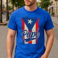 Papi Puerto Rican Dad Puerto Rico Pride Boricua Father's Day Men's Casual T-Shirt Royal Blue