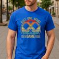 Pickleball-Shirt Just One More Game Dad Mom Women Men Men's Casual T-Shirt Royal Blue