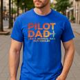 Pilot Dad Art For Men Father Aviation Airplane Pilot Men's Casual T-Shirt Royal Blue