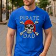 Pirate Dad Shirt Jolly Roger Crossbones Skull Halloween Men's Casual T-Shirt Royal Blue Pirate Dad Shirt Jolly Roger Crossbones Skull Halloween Men's Casual T-Shirt Royal Blue
