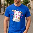 Pitbull Love Pitbull Moms Dads Men's Casual T-Shirt Royal Blue Pitbull Love Pitbull Moms Dads Men's Casual T-Shirt Royal Blue