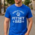 Pitsky Dog Dad World's Best Pitsky Daddy Men Women Girls Kids Men's Casual T-Shirt Royal Blue