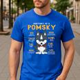 Pomsky Anatomy Dog Mom Dad Men's Casual T-Shirt Royal Blue