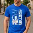 Pomsky Dad American Flag Pomsky Owner Pomsky Lover Men's Casual T-Shirt Royal Blue