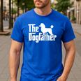 Poodle The Dogfather Cool Dog Daddy Dad Papa Father Men Kids Men's Casual T-Shirt Royal Blue