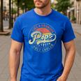 Pops Like a Grandpa Only Cooler Vintage Retro Pops Dad Men's Casual T-Shirt Royal Blue