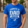 Promoted To Dad Again Est 2026 Pregnancy Announcement Men's Casual T-Shirt Royal Blue