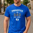 Promoted To Dad Est 2026 For Men Fathers Matching Men's Casual T-Shirt Royal Blue