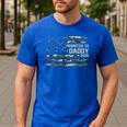 Promoted To Daddy Est 2026 Camo USA Flag New Dad 2026 Men's Casual T-Shirt Royal Blue