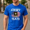 Proud To Be An Army Dad With American Flag Veteran Men's Casual T-Shirt Royal Blue