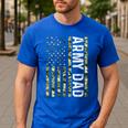 Proud Army Dad United States USA Flag For Father's Day Men's Casual T-Shirt Royal Blue
