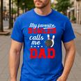 Proud Bowling Dad Of A Bowler Dad Bowling Father Men's Casual T-Shirt Royal Blue
