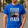 Proud Coast Guard Dad USCG American Flag T-Shirt Men's Casual T-Shirt Royal Blue