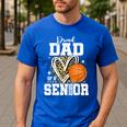 Proud Dad Of A 2026 Senior Basketball Graduation Leopard Men's Casual T-Shirt Royal Blue