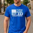 Proud Dad Of Boy Father Of Boys For Dad Xmas Fathers Day Men's Casual T-Shirt Royal Blue
