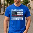 Proud Dad Of a Firefighter Fireman Parent Men's Casual T-Shirt Royal Blue