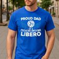 Proud Dad Of A Freaking Awesome Libero Volleyball Father Men's Casual T-Shirt Royal Blue